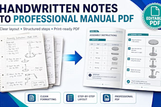 turn handwritten instructions into a professional manual PDF