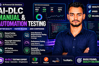 perform ai dlc testing using playwright, API, and manual QA