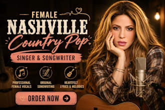 be your female nashville country pop singer, topline writer, soulful songwriter