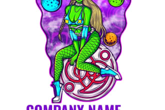 do cartoon logo trippy psychedelic hippie retro design