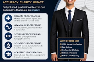 medical proofreading and medical research