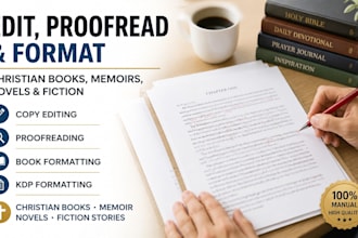 edit proofread format memoir christian book and nonfiction