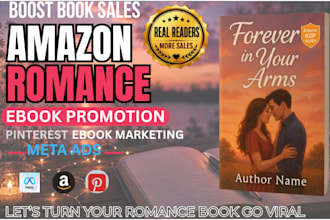 do viral amazon romance ebook promotion, pinterest ebook marketing, meta ads