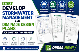 develop stormwater management and drainage design plans for construction permits