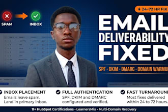 fix hubspot email deliverability, spf dkim dmarc, spam recovery,email bounce fix