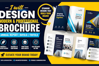 create annual report, bifold trifold corporate and professional brochure report