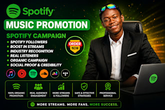 increase spotify followers, monthly listeners genuine streams