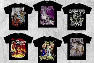 make crazy bootleg rap tee design for you