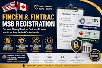 register your fincen msb, fintrac msb license and aml compliance