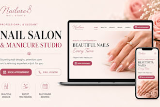 build wix nail salon website  manicure studio website pedicure service website