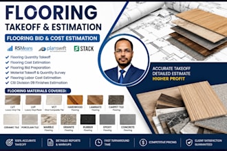 do flooring takeoff flooring bid cost estimation rsmeans planswift stack