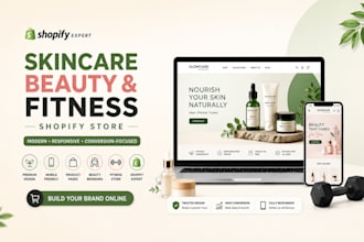 design a skincare shopify store, beauty and fitness website