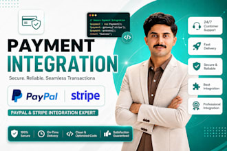 fix, setup or integrate paypal, stripe payment gateway