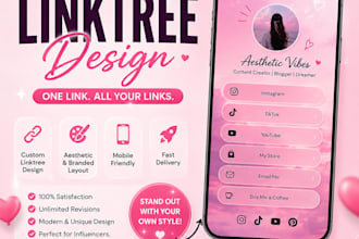 design a professional and aesthetic linktree bio link page