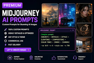 write custom midjourney prompts for stunning ai images