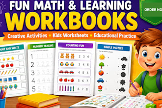 design engaging children fun math and educational activity workbooks for kids