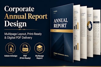 design your corporate multipage annual report in report in adobe indesign PDF
