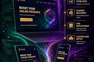 develop and deploy a custom landing page with full backend support