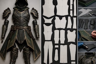 do 3d cosplay model, eva foam cosplay, fabric sewing pattern making with grading
