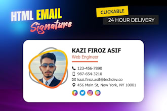 create executive clickable HTML email signature