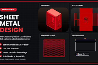 design sheet metal parts, dxf flat patterns, and drawings
