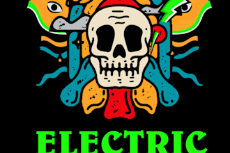 create amazing psychedelic and trippy illustration logo