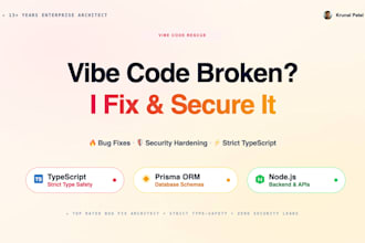 fix, secure, and refactor your buggy vibe coded application