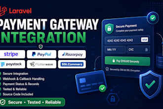 integrate stripe paypal or any payment gateway in laravel