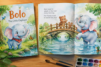 watercolor children book illustrations and children book