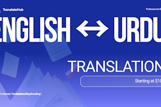translate english to urdu professionally, proofread and edit your documents