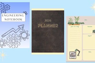 design printable notebooks and planners for eng students