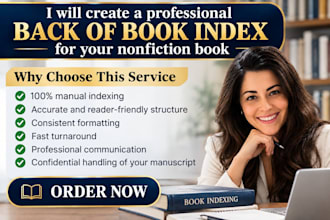 create a professional back of book index for your nonfiction book