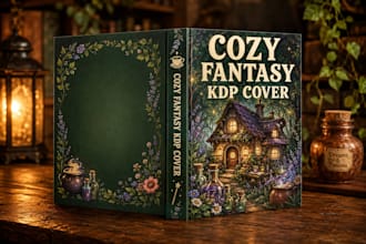 design a cozy fantasy or cottagecore book cover for KDP