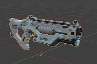 provide a sci fi gun 3d model