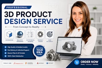 do 3d cad modelling, 3d product rendering and industrial design