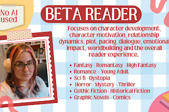 beta read your novel with in depth reader feedback