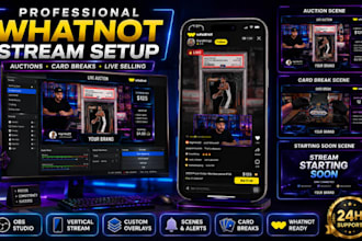 setup whatnot vertical stream with obs studio, overlays, scenes and alerts