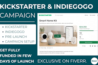 create and promote your kickstarter indiegogo crowdfunding campaign