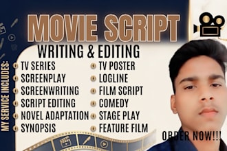 be your professional scriptwriter for movie and youtube
