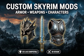 create custom 3d skyrim se ae armor weapon and character mods