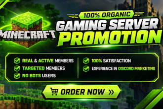 promote minecraft server promotion, dayz, rust, fivem, gaming server, discord ad