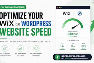 optimize your wix or wordpress website speed, improve core web vital performance