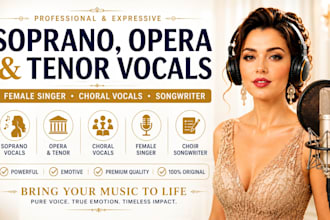 record soprano, opera and tenor, choral vocals, female singer, choir songwriter