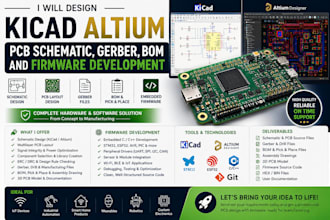 design kicad altium pcb schematic gerber bom and firmware