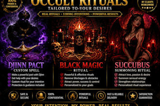 cast a dijnn pact custom spell,black magic ritual and sucubus summoning ritual