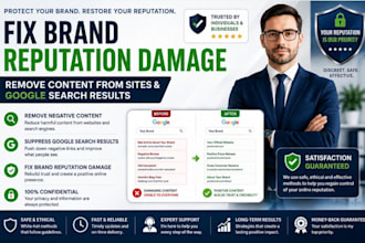 fix brand reputation damage, remove content from sites and google search result