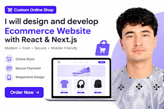 design and develop ecommerce website with react and nextjs