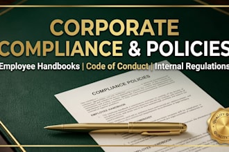 draft corporate compliance policies, employee handbook, and code of conduct
