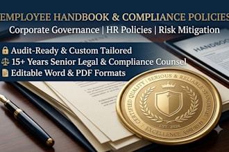 draft corporate compliance policies, employee handbook, and code of conduct