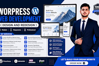 design redesign and develop a professional wordpress website